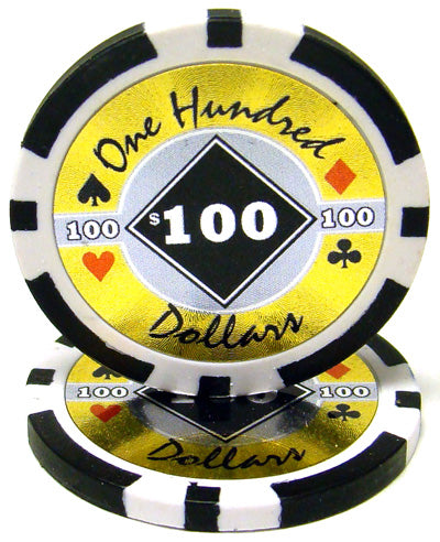 Black Black Diamond Poker Chips - $100