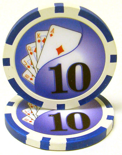 Dark Blue Yin Yang Poker Chips - $10