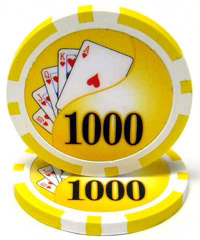 Yellow Yin Yang Poker Chips - $1,000