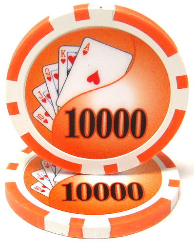 Orange Yin Yang Poker Chips - $10,000