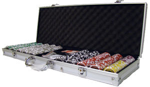 500 Black Diamond Poker Chips with Aluminum Case