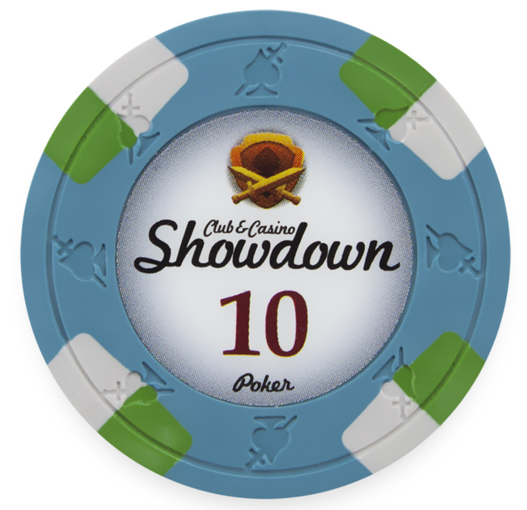 Blue Showdown Poker Chips - $10