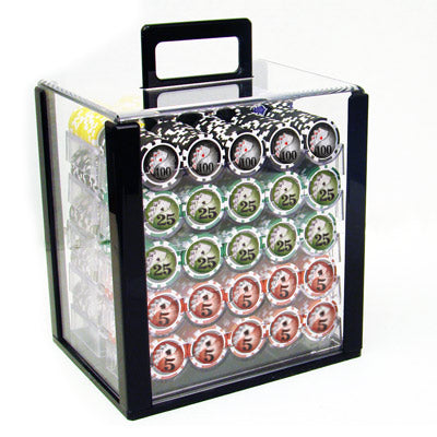 1000 Yin Yang Poker Chips with Acrylic Carrier