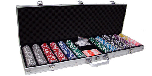 600 Las Vegas Poker Chips with Aluminum Case