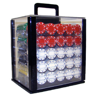 1000 Suited Poker Chips with Acrylic Carrier