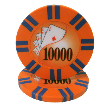 Orange Two Stripe Twist Poker Chips - $10,000