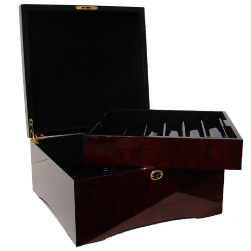 750 Piece Mahogany Wooden Poker Chip Case