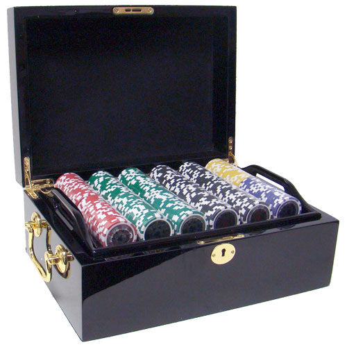 500 Hi Roller Poker Chips with Walnut Case