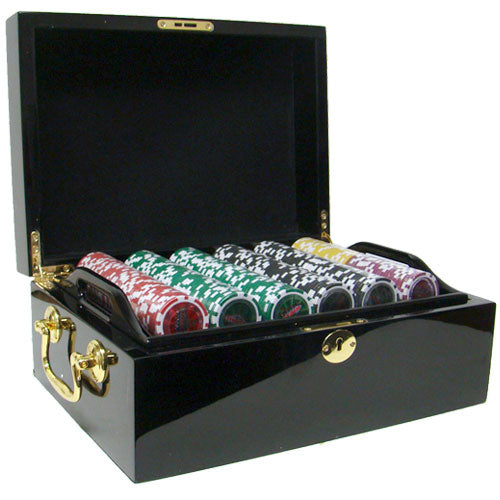 500 Las Vegas Poker Chips with Mahogany Case