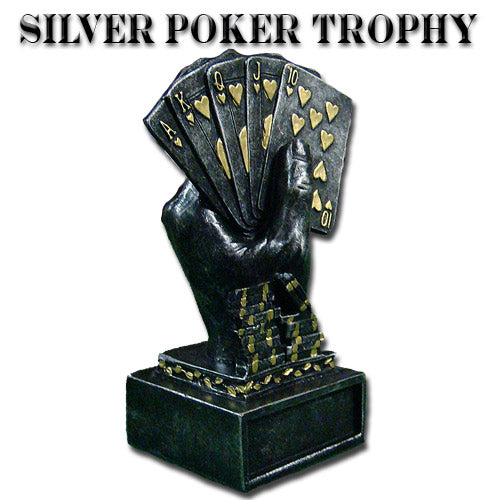 Silver Metal Poker Trophy