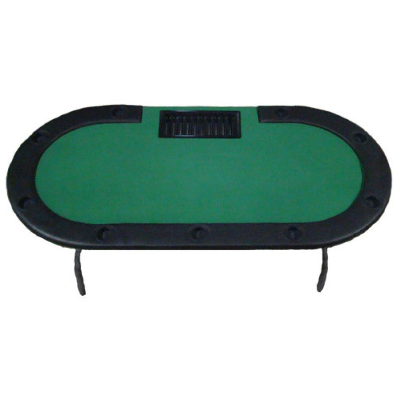 Green Felt Poker Table with Cup Holders and Dealer Tray – chipcave
