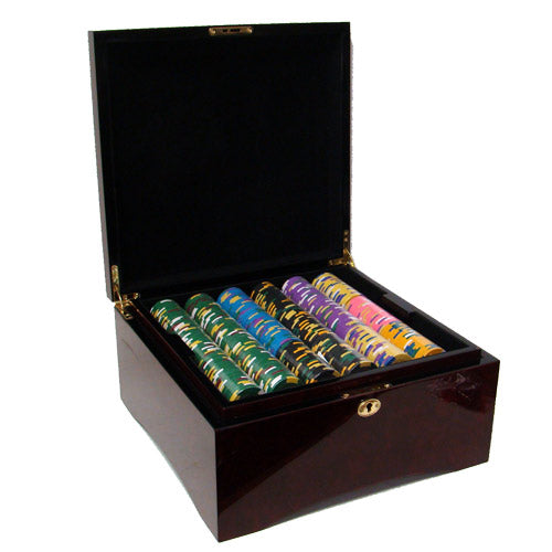 750 Kings Casino Poker Chips with Mahogany Case