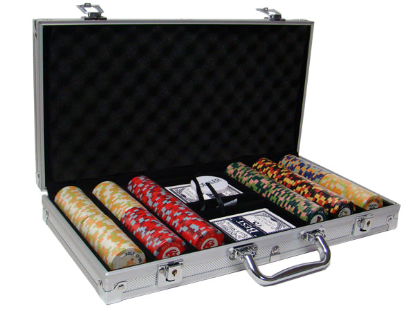 300 Nile Club Poker Chips with Aluminum Case