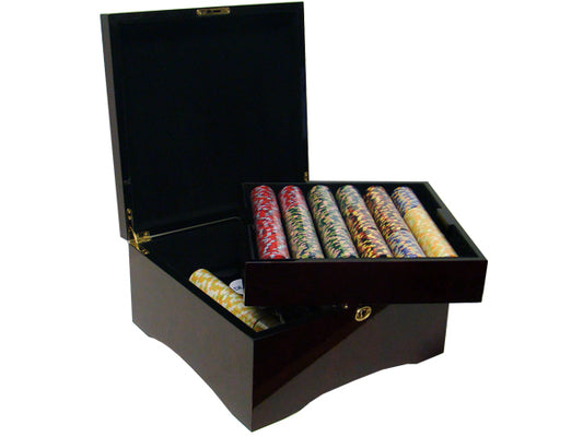 750 Nile Club Poker Chips with Mahogany Case