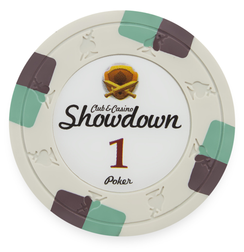 White Showdown Poker Chips - $1