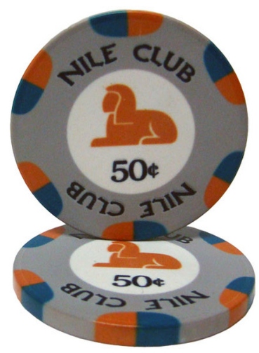 Gray Nile Club Poker Chips - $0.50