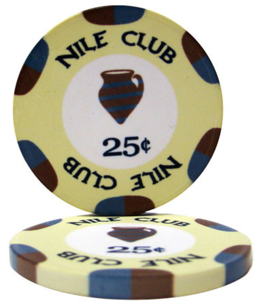 Yellow Nile Club Poker Chips - $0.25