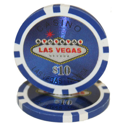 Dark Blue Las Vegas Poker Chips - $10
