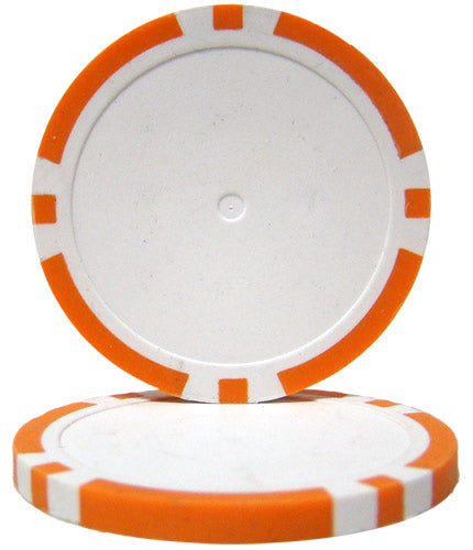 Orange Blank 8 Stripe Poker Chips