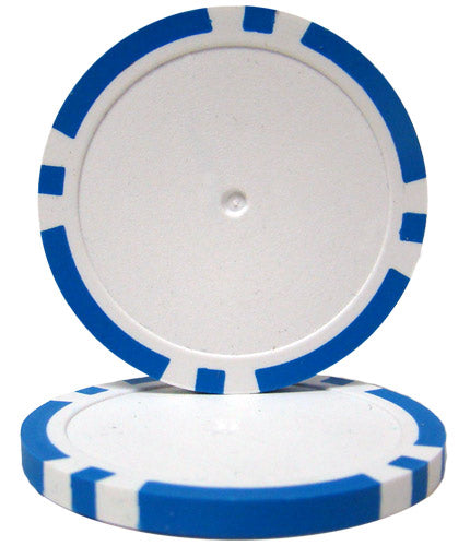 Light Blue Blank 8 Stripe Poker Chips