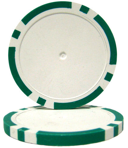 Green Blank 8 Stripe Poker Chips