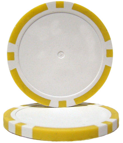 Yellow Blank 8 Stripe Poker Chips