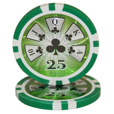 Green Hi Roller Poker Chips - $25