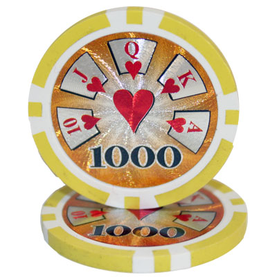 Yellow Hi Roller Poker Chips - $1,000