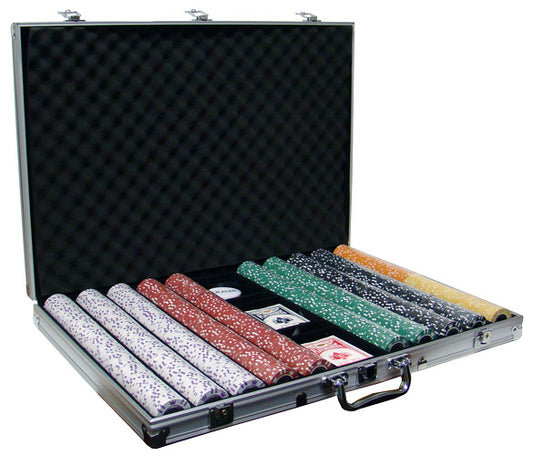 1000 Coin Inlay Poker Chips with Aluminum Case