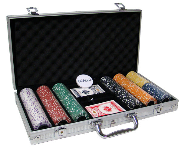 300 Coin Inlay Poker Chips with Aluminum Case