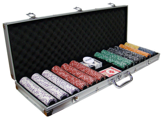 600 Coin Inlay Poker Chips with Aluminum Case