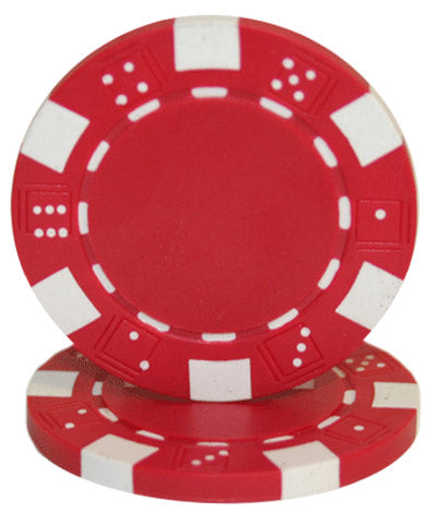 Red Striped Dice Custom Hot Stamp Poker Chips