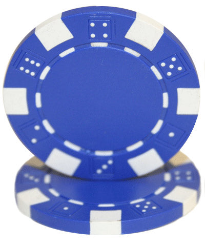 Blue Striped Dice Custom Hot Stamp Poker Chips