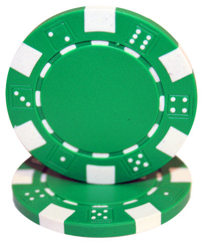 Green Striped Dice Custom Hot Stamp Poker Chips