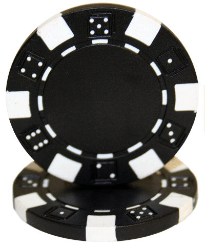Black Striped Dice Custom Hot Stamp Poker Chips