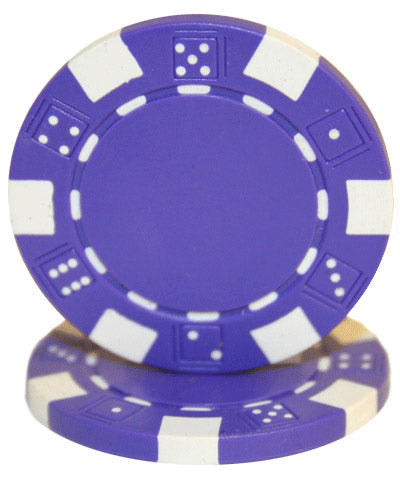 Purple Striped Dice Poker Chips