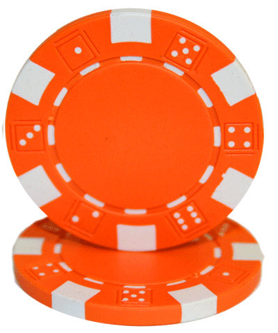Orange Striped Dice Poker Chips