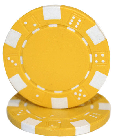 Yellow Striped Dice Poker Chips