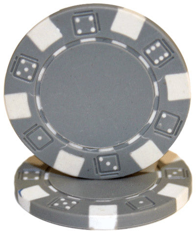 Gray Striped Dice Custom Hot Stamp Poker Chips