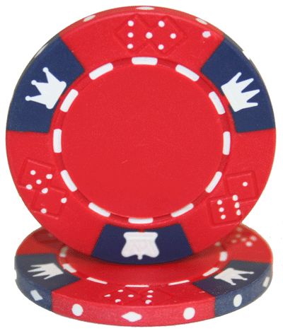 Red Crown and Dice Poker Chips