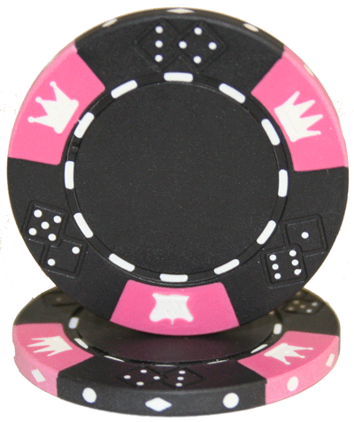 Black Crown and Dice Poker Chips