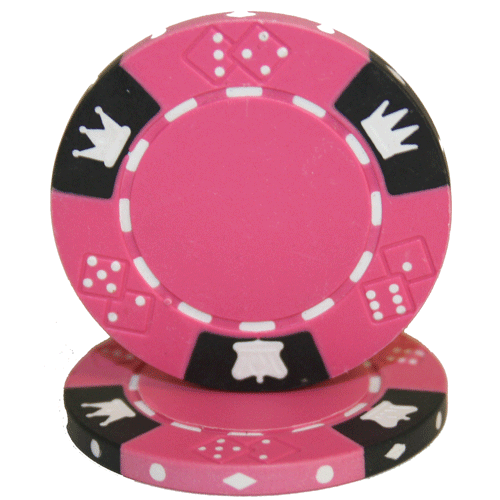 Pink Crown and Dice Poker Chips