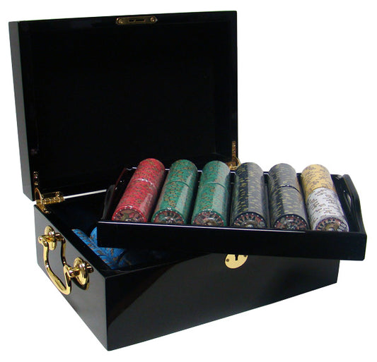 500 Nevada Jack Poker Chips with Mahogany Case