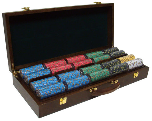 500 Nevada Jack Poker Chips with Walnut Case