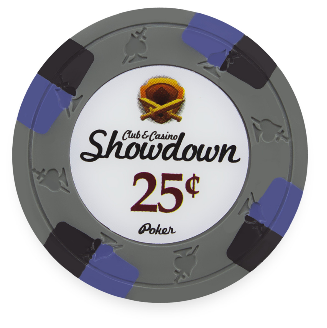 Gray Showdown Poker Chips - $0.25