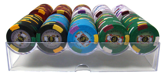 200 Kings Casino Poker Chips with Acrylic Tray