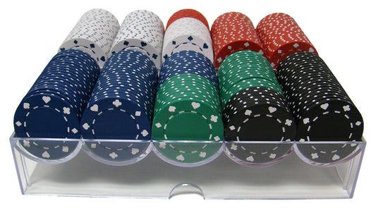 200 Suited Poker Chips with Acrylic Tray