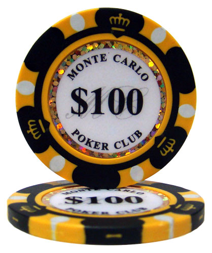 Black Monte Carlo Poker Chips - $100
