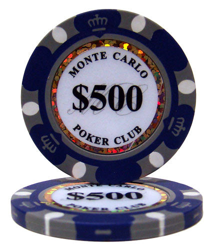 Dark Blue Monte Carlo Poker Chips - $500