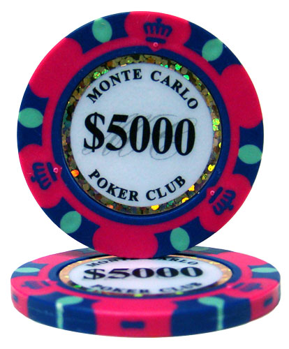 Pink Monte Carlo Poker Chips - $5,000